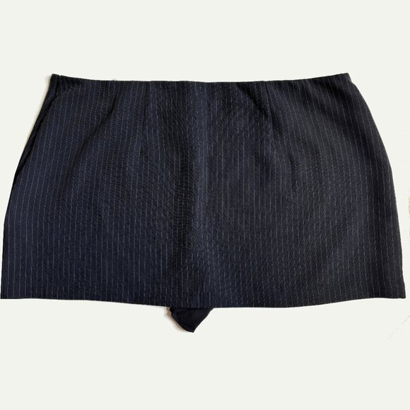 Abercrombie and Fitch Black Skort NWT Pinstripe Grey A&F Mini Skirt Short XXL 2X - Picture 2 of 6